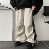 [Fleece] Rota Line Track Shirring Pleated Banded Waist Pants