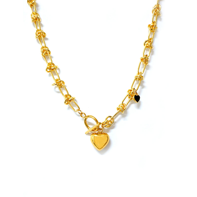 BOLD GOLD HEART NECKLACE (6618497613942)
