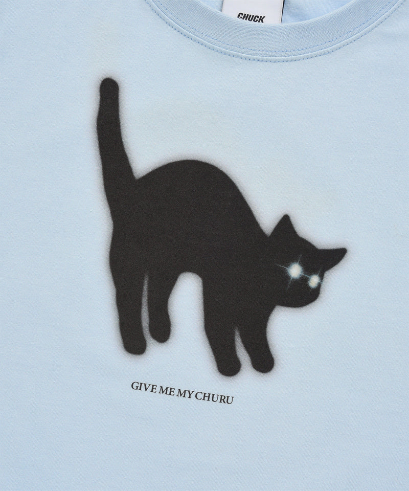 Chuck Greedy Cat Regular Fit T-Shirt, Sky Blue