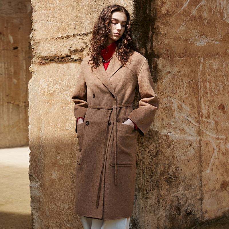 THIN BELTED CASHMERE DOUBLE COAT_CAMEL [U1W0H801/80] (6627537813622)