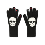 スカルインラブウールグローブ/0 5 skull in love wool gloves - BLACK