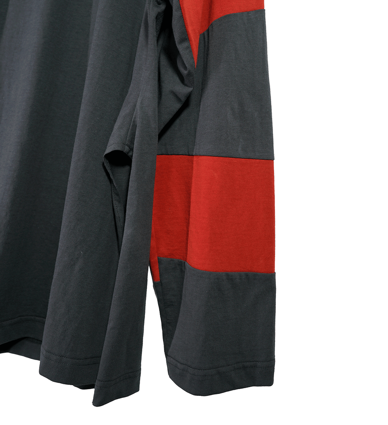 Charcoal/Red 1/4 Border Long (6629518147702)