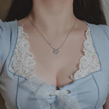 プチリボンウレスネックレス / Petit Ribbon Wreath Necklace - Silver