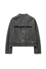 line leather jacket (dark grey)