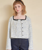 French Tweed Winter Cardigan Set   ( 2 colors ) (6624788512886)