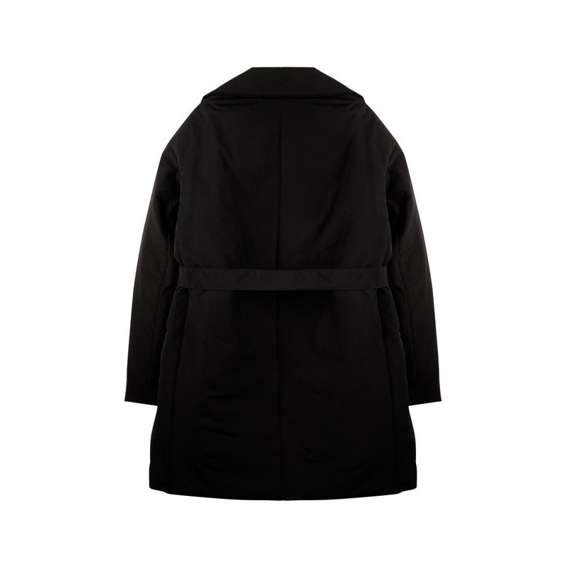 [UNISEX] Reversible Faux Fur and Double-Breasted Padded Coat (Black) (6656422445174)