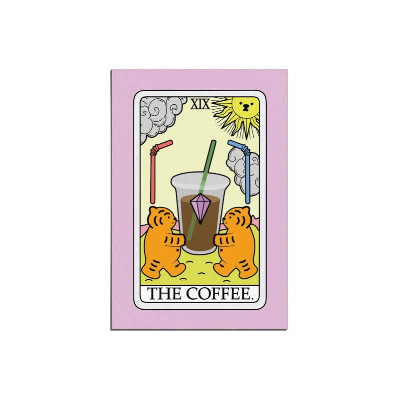 COFFEE TAROT TIGER POST CARD (6538752688246)