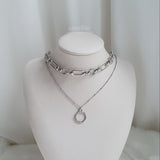 アーバンチェーンレイヤードチョーカー/Urban Chain Layered Choker Necklace (Risabae Necklace)