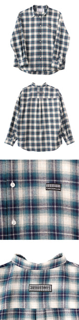 タータンプレイドツイルシャツ / TARTAN PLAID TWILL SHIRT (BLUE)