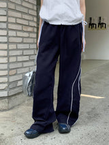 ナイロン配色ロングワイドスパントレーニングパンツ/marinet nylon coloring long wide spandex training pants