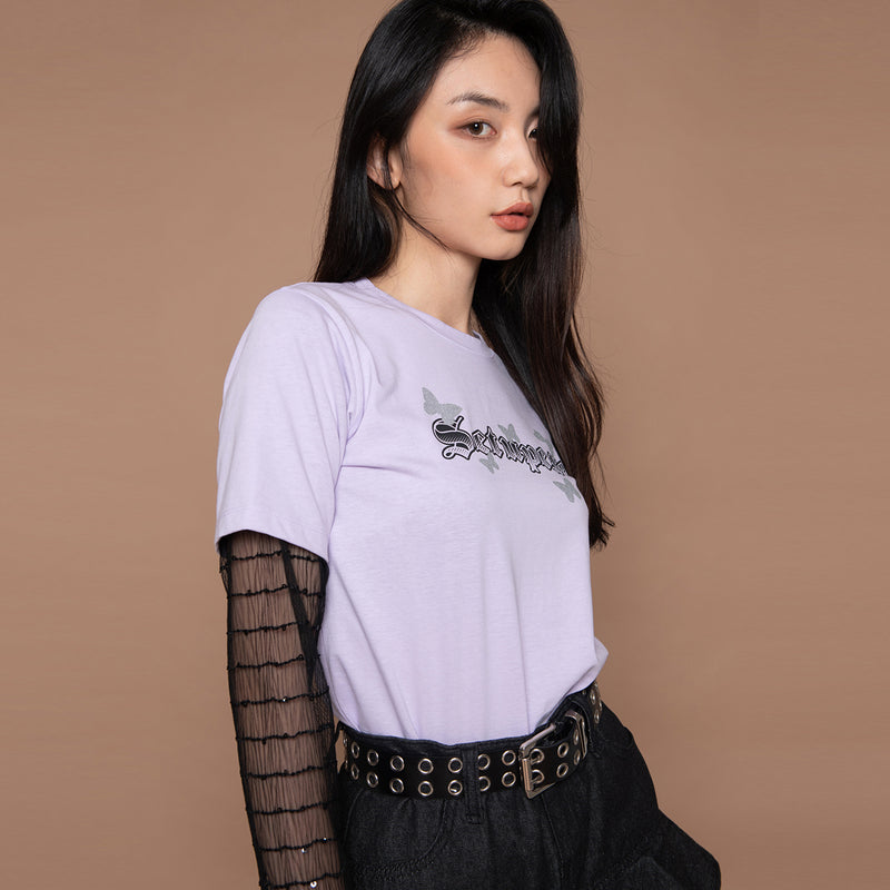 See-through layered T - lavender (4610058551414)