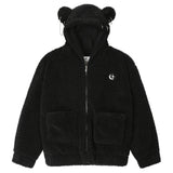 0 2 punk bear fleece jacket - BLACK