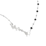 Black Beads Ulysses Butterfly Necklace