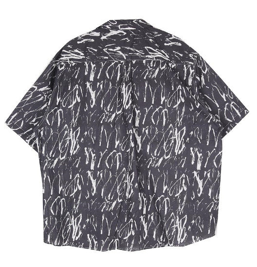 No.8915 fabric pattern open half SHIRT (3color) (6582758899830)