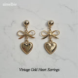 ビンテージゴールドハートイヤリング / Vintage Gold Heart Earring (Red Velvet Joy, STAYC Sieun Earring)