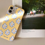 ブルーフラワーグロッシーハードケース (アイフォンケース) / Blue flower glossy hard case (iphone case)