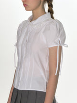 PINTUCK LACE COLLAR BLOUSE_WHITE