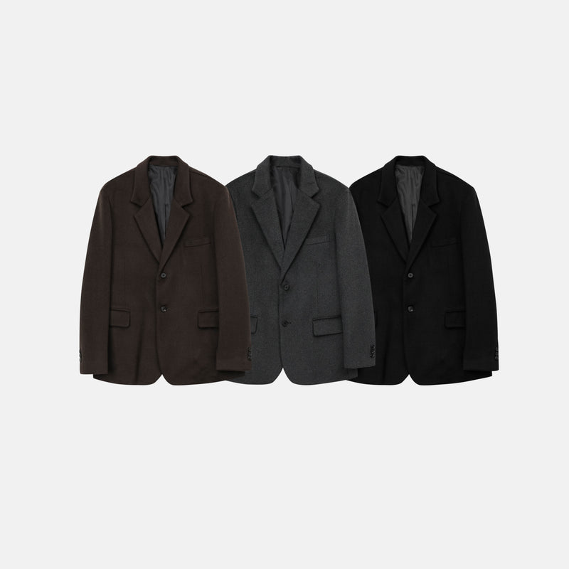 ウールミニマルジャケット / Wool minimal jacket (3color)
