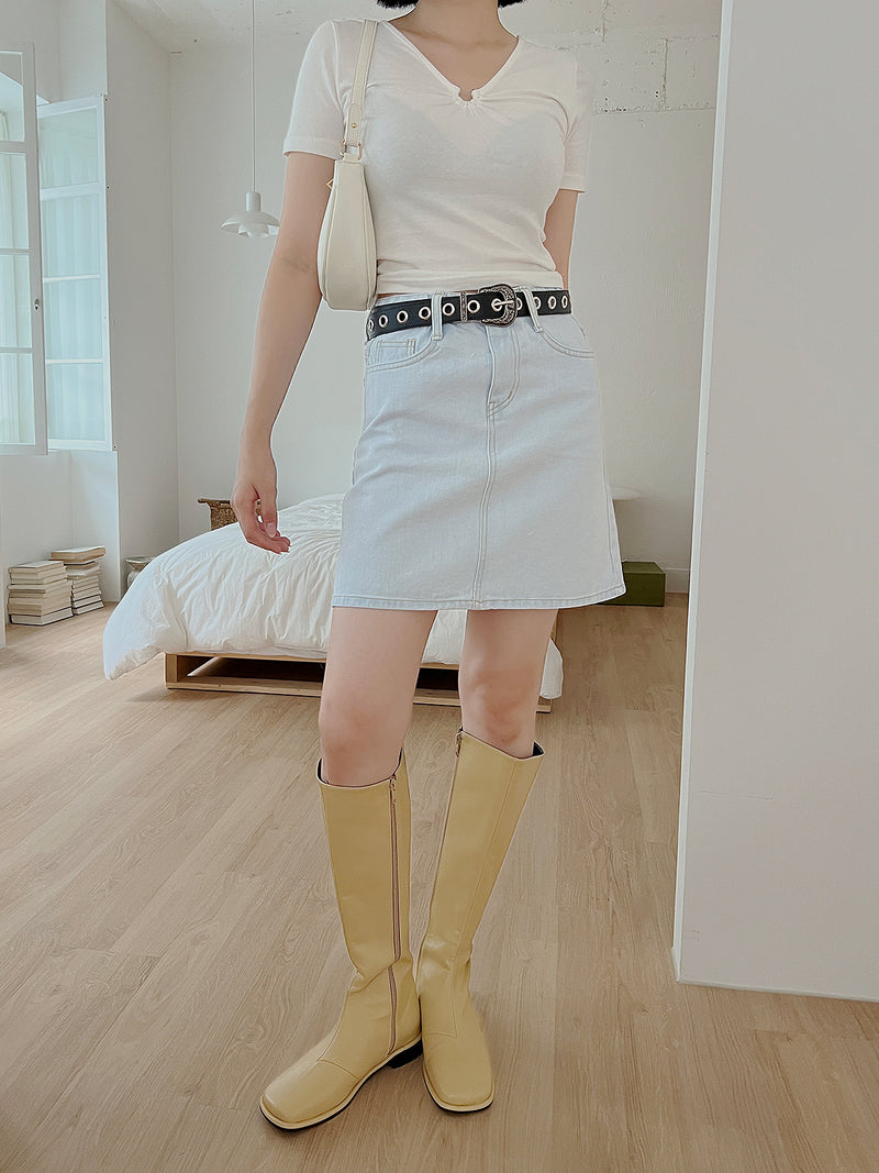 ホワイト デニム スカート / no.6176 White Denim Skirt