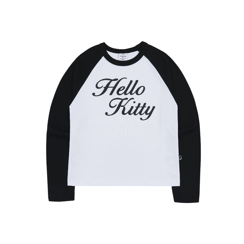 Sanrio HELLO KITTY レターリングラグランロングスリーブTシャツ