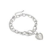 ダブルハートトグルバーブレスレット/Double Heart Toggle Bar Bracelet
