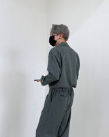 ツータック ベルト ジャンプスーツ / RO Two-Tuck Belted Jumpsuit (4 colors)