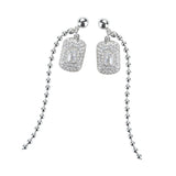 WHITE CUBIC EARRING 