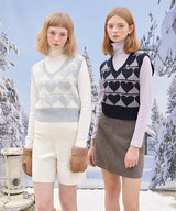 Winter ver. Kitch Heart Wool Vest  ( 3 colors ) (6624405028982)