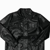 マーガレットベルテッドレザージャケット / Margaret belted leather jacket