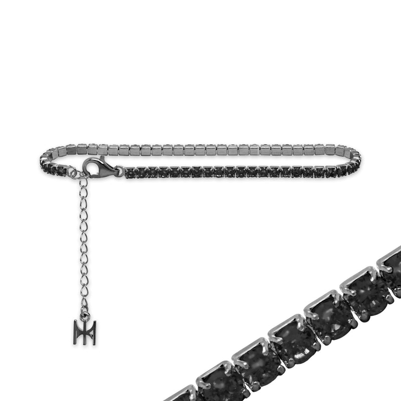 ミニテニスブレスレット / [S925] Black Mini Tennis Bracelet (black silver)