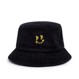 BBD Smile Logo Denim Bucket Hat (Black) (4648577958006)