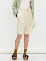 Two tuck half pants - Butter cream (6699527700598)