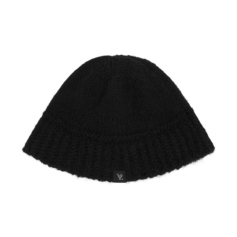 モノグラムラベルウールニットバケットハット/Monogram Label Wool Knit Bucket Hat Black