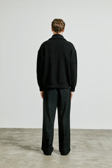 neck warmer wide collar zip-up knit black (6615475650678)