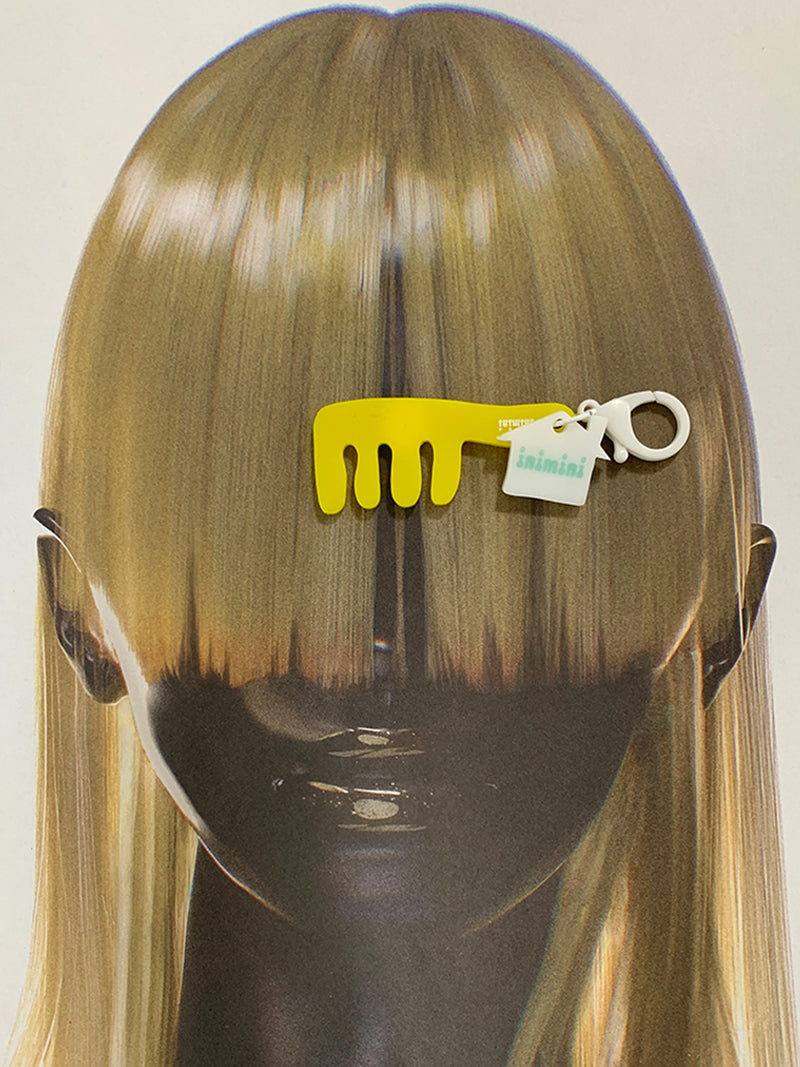 ヘアブラシキーリング / Yellow hairbrush keyring
