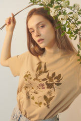 [BREEZE] Botanical Garden T-Shirts_BEIGE (CTD1) (6552352817270)