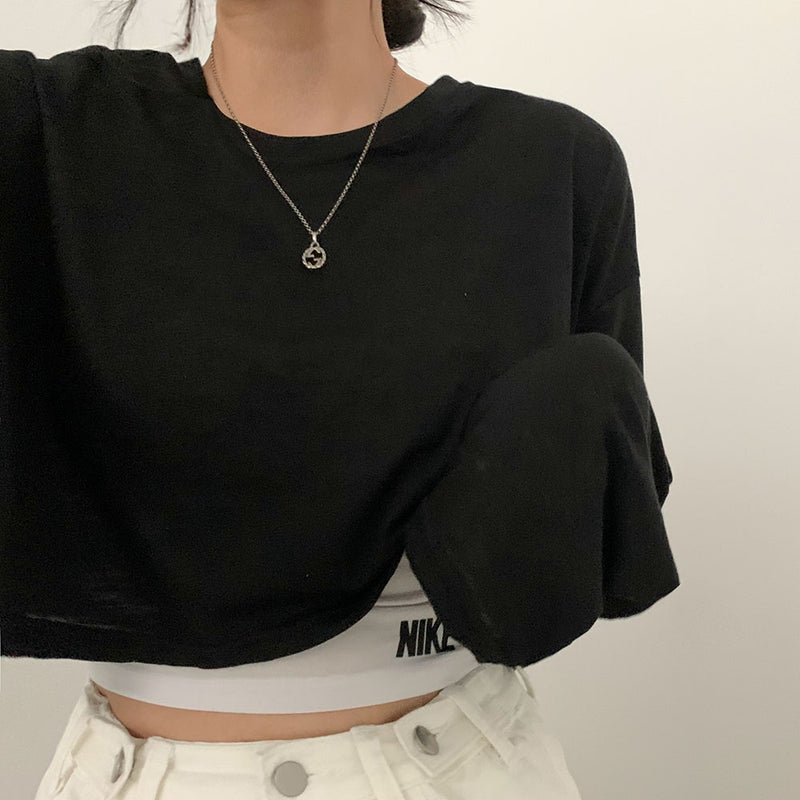 [6color] 4 seasons slab crop top that covers the back of the hand