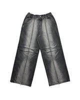 ロングジッパー デニムパンツ / Long Zipper Denim Pants (Black)
