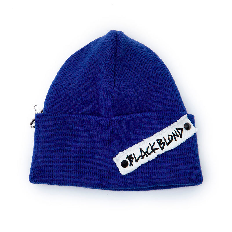BBD Side Patch Long Beanie (Blue) (4643663609974)