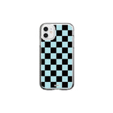 チェッカーボードアイフォンケース/(gel hard) Black&Blue Checkerboard Phone Case