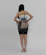 ピンクパッドストリングバッグ / Print padded string bag