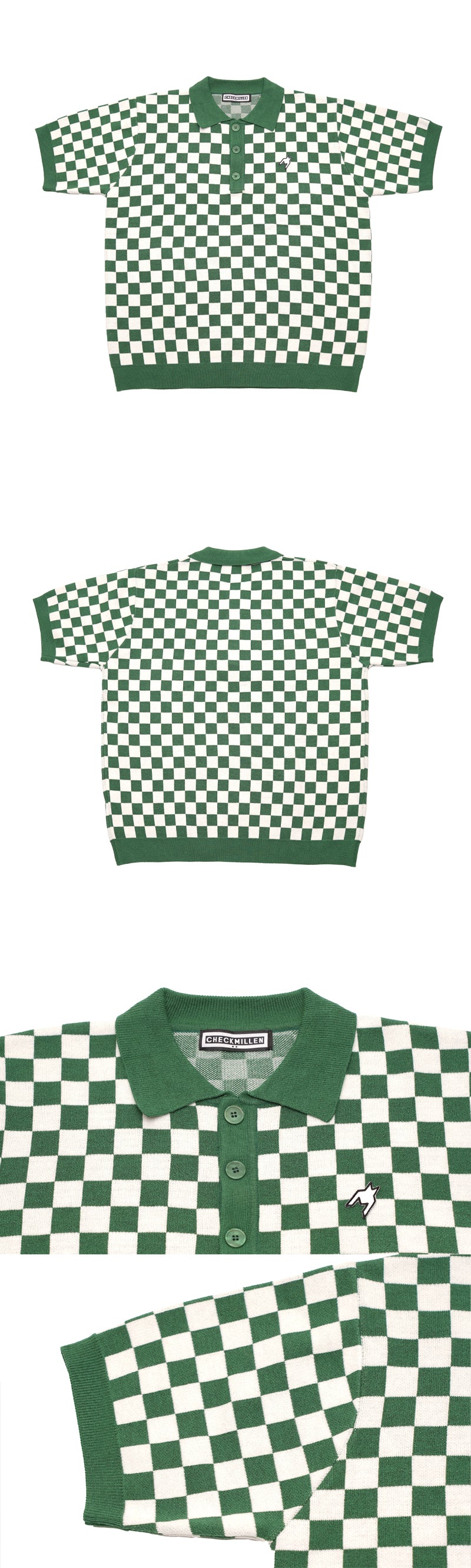 チェッカーボードハーフシャツ / Checker Board HALF SHIRT (Green)
