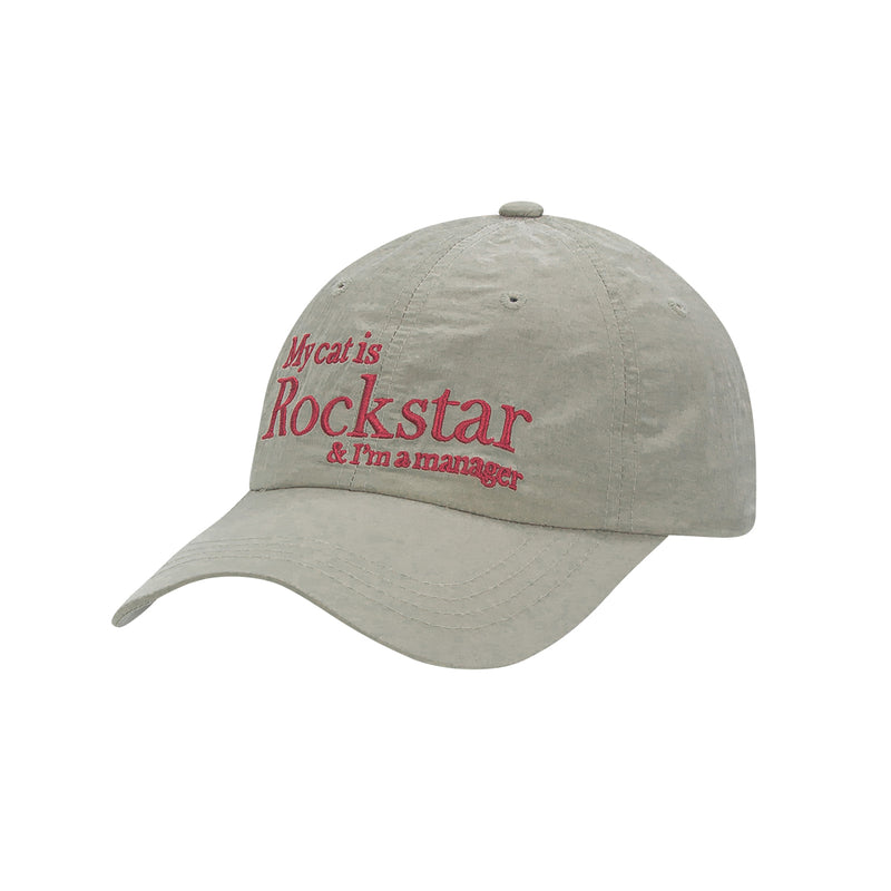 Rockstar cat Nylon cap (Beige)