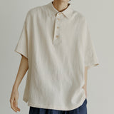 ハーフヘンリーネックシャツ / unisex half henlyneck shirts beige
