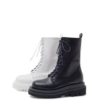 レースアップウォーカーブーツ/Lace-Up Short Walker Boots(White)