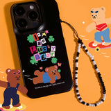 Beads Phone Strap Short-Black