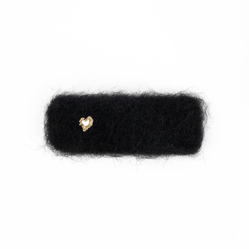 スクエアアンゴラヘアピン / Square Angora Hairpin (Black)