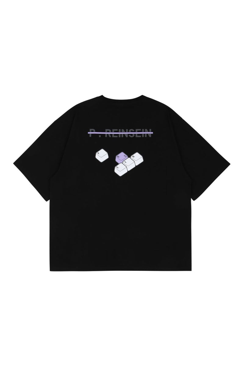キーボードオーバーフィットTシャツ / Black Keyboard Overfit T-shirt