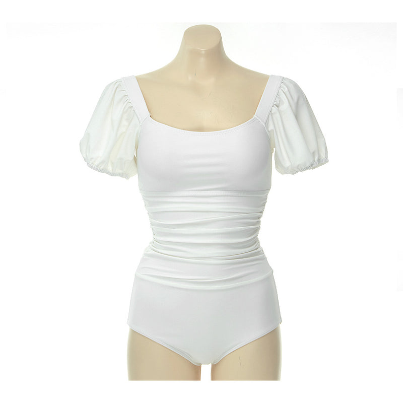 Puff Sleeve Gathered Swimsuit SW19287F