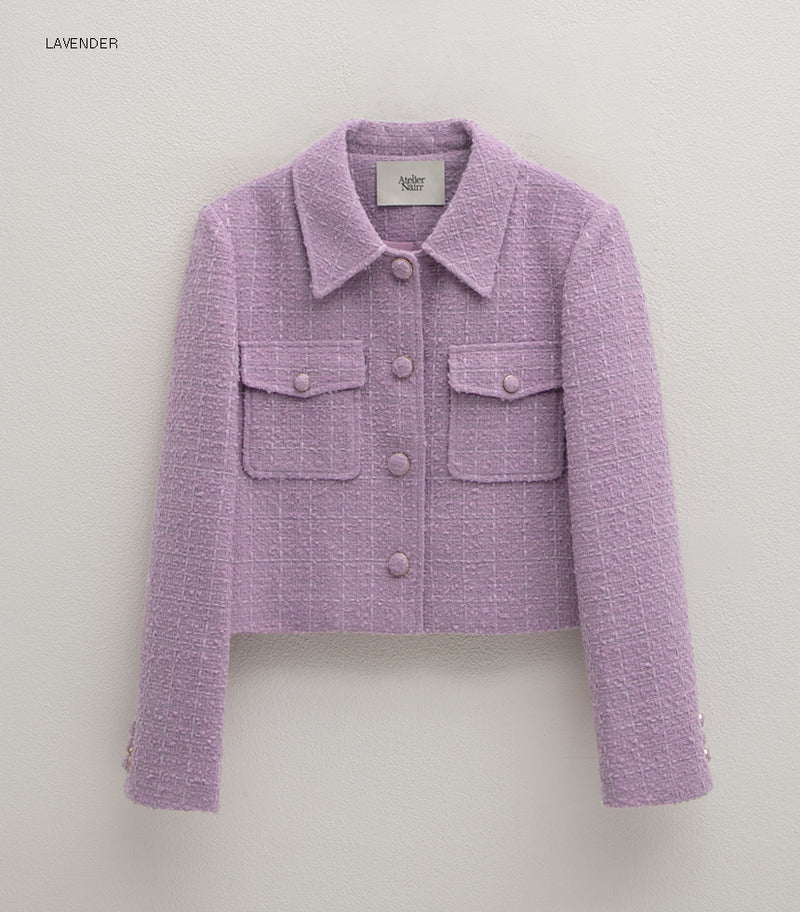 (JK-2859) Evelyn Setup Pocket Tweed Jacket